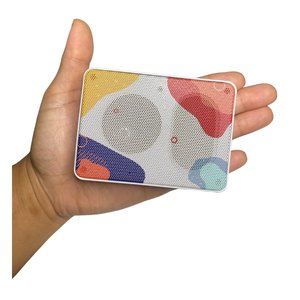 NEW Mini Boxanne White Abstract Print Wireless Speaker w/ microphone